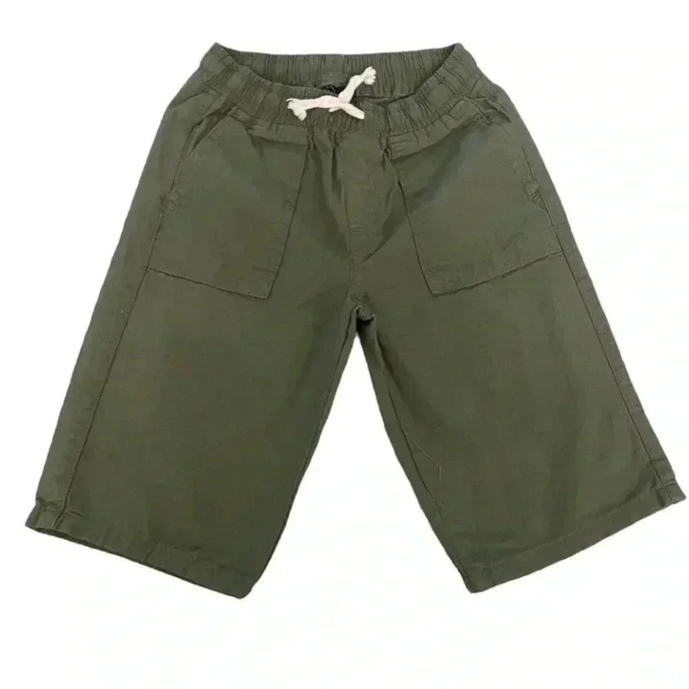 NWOT LC Waikiki Olive Green Pull-On D Cotton Soft Bermuda Shorts SZ 8/9 # 1560